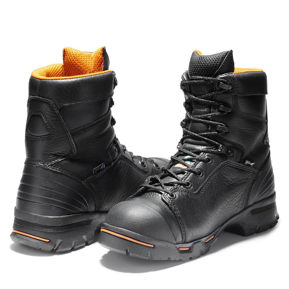 Timberland Mens Work Boots PRO® Endurance 8\" Steel Toe - Black - India WZ8702351